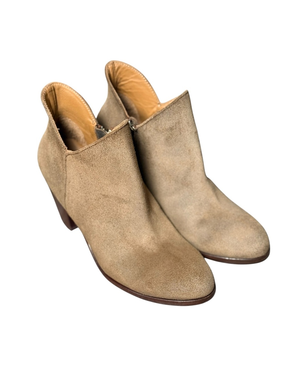 Thursday Boot Co Everyday Ankle Boots Taupe Suede Leather Heeled Booties 7 - Picture 2 of 12